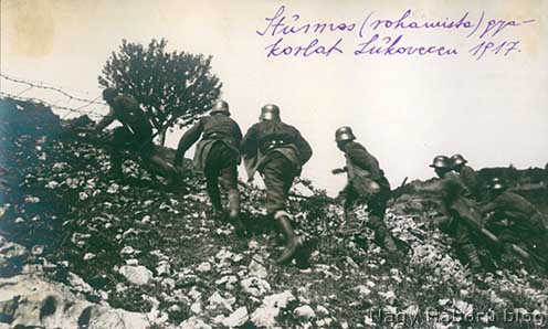 Rohamcsapat bemutató még 1917 nyarán a Lukovecen, amiben Kókay László is részt vett
